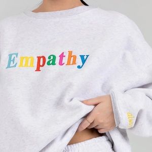 NWOT EMPATHY ALWAYS Grey Crewneck (Unisex - One Size)